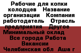 Рабочие для копки колодцев › Название организации ­ Компания-работодатель › Отрасль предприятия ­ Другое › Минимальный оклад ­ 1 - Все города Работа » Вакансии   . Челябинская обл.,Аша г.